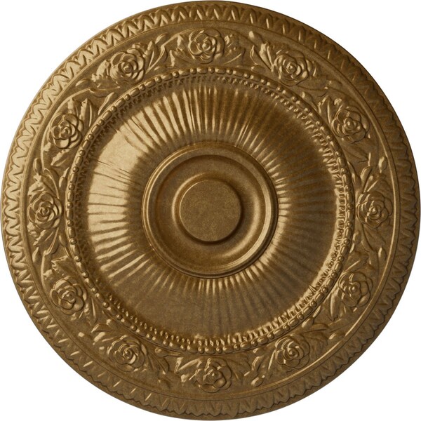 Ekena Millwork Neuveau Ceiling Medallion (Fits Canopies up to 6 3/8"), Hand-Painted Pale Gold, 24 1/4"OD x 2"P CM24NAPAS - main